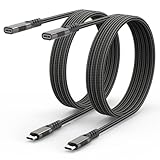 Breilytch USB C Extension Cable 6.6 FT 2 Pack, USB C Extender 100W Charging/10Gbps Data Transfer Compatible with iPhone 16/15 Pro Max, Galaxy S25/S24, MacBook Air Pro, iPad Pro and More