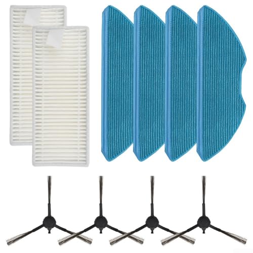 Jotekonoby Kit de pièces de rechange pour aspirateur robot HomeRun 3000 XU3100/01 - Comprend 2 filtres, 4 brosses latérales et 4 chiffons compatibles