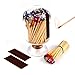 Rainbow Matches Included (100Pcs 3''), Glass Match Cloche with Striker, Glass Match Holder with Striker, Safety Matches for Candles, Candle Matches, 3'' Long Fireplace Matches for BBQ Grill