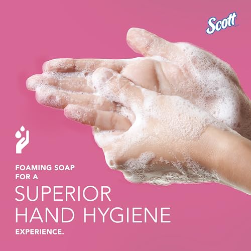 Bundle of Scott® Foam Hand Soap with Moisturizers, 1.0 L Pink, Floral Scent Refills + Scott Essential Manual Skin Care Dispenser, White Starter Kit - image 6