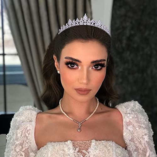 Aoligrace Aaa Zirconia Small Wedding Crowns For Women Sparkly Cz Handmade Princess Girls Tiaras Sweet 16 Birthday Headdress #TOP2