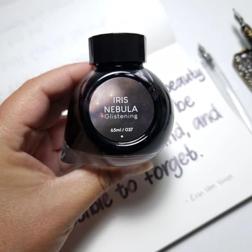 Image of Colorverse Iris Nebula Gray Shimmer Ink | Project Series | 65ml Bottle | Colorful-cloud inspired hue with sparkle; subtle glitter sheen for special writing.