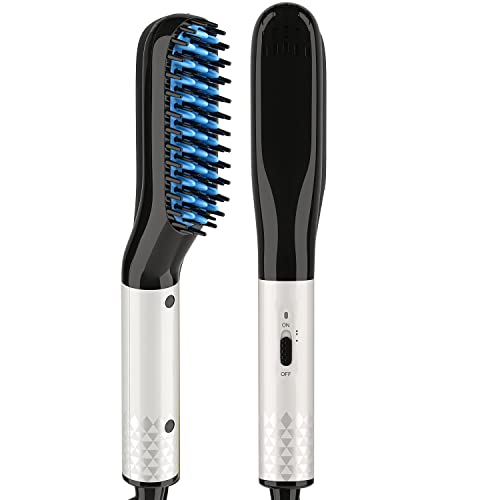 EBJiaRen Cepillo Alisador de Barba, Plancha para Barba 2 en 1, Peine para el Cuidado del Cabello y el Cuidado de la Barba, 30 Segundos de Calentamiento Rápido Cover