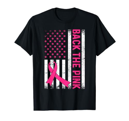 Volver The Pink Breast Cancer Awareness Flag Women Girls Camiseta