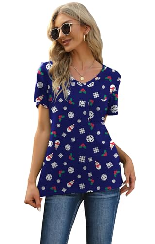 Image of RUBZOOF Women's Short Sleeve Pajama Sets with Pockets Casual V Neck 2 Piece Lounge Sets S-3XL