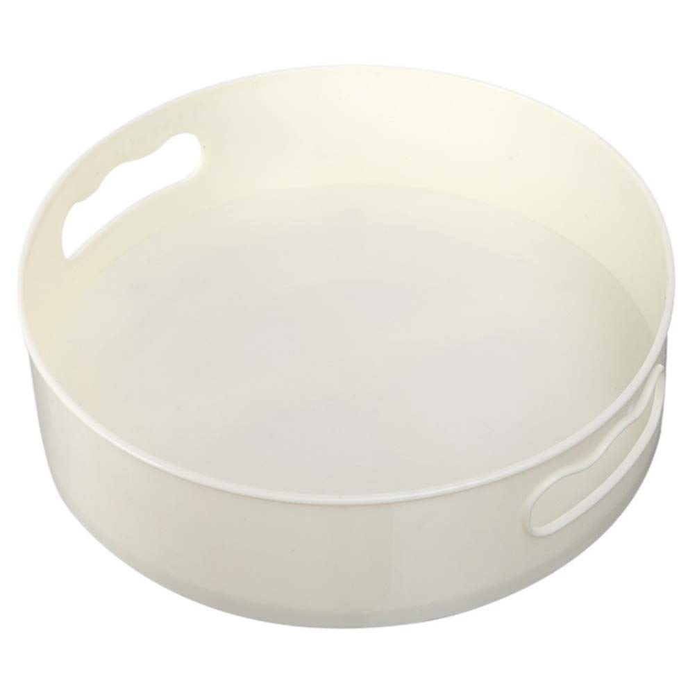CTRLZS Rotating Tray Turntable Kitchen Storage Containers for Spice Jar Food Snack Tray Non Slip Dried Storage Plate, White