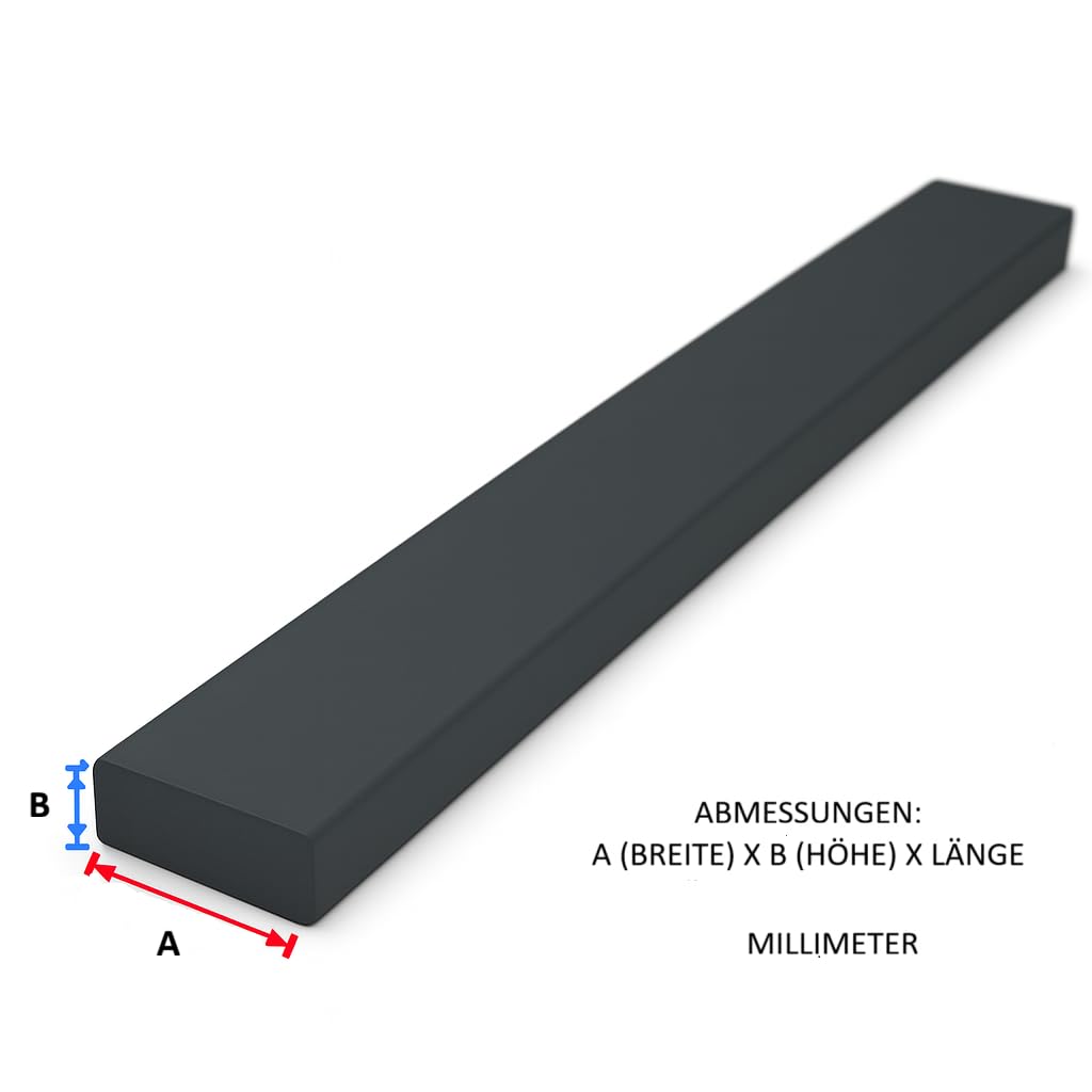 Aluminium Flachprofil alu flachstange Schwarz RAL 9005 MATT pulverbeschichtet 50x3mm Länge 2000mm