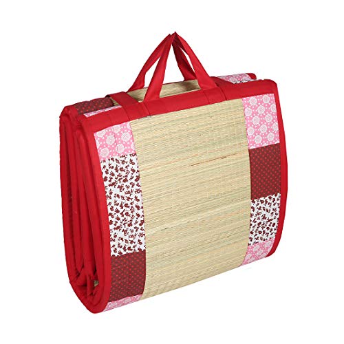 Image of CRAFT OF INDIA Printed Asian Foldable Mat (Red, Cotton, 3x6 Feet, Pack of 1)