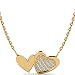 Produktbild Damen Halskette in 14K 585 Gelbgold - Herzanhänger mit 13 Zirkonia Steinen 1 mm - Geschenk als Zeichen Ihrer Liebe - Moncoeur Gold-Kette Nerissa mit Swarovski Steinen + Schmucketui