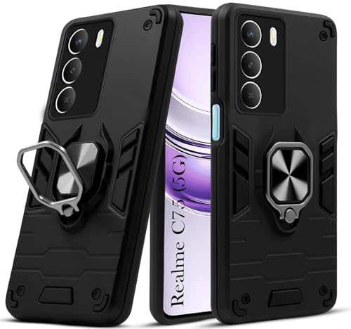Image of AIBEX Armor Back Cover Compatible for Realme Nazro 80 Lite 5G / Realme C73 5G / Realme C75 5G| Rugged Shockproof Case with Ring Holder & Kickstand | Military-Grade Protection | Magnetic Car Mount