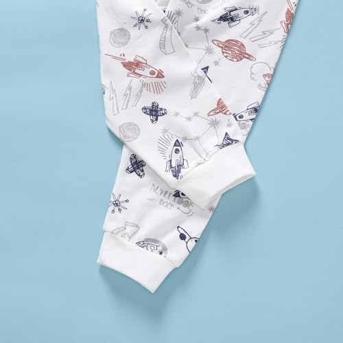 Kids Cotton Pajama Set Short Sleeve Top with Pants Toddler Boys Pjs Sleepwear 5
