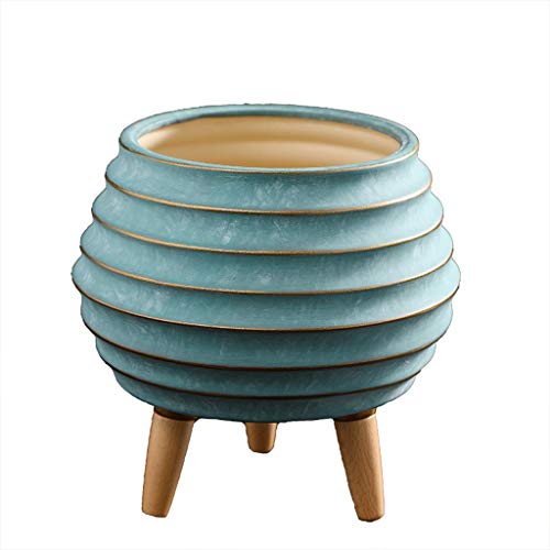 YUXINYAN Blumentopf Balkon Indoor Hoch-Pflanzer-Topf mit Ständer Moderne Pflanzenständer Indoor Blumentopf Home Decor Stabile Standing Blumentopf (10 Zoll Höhe) PflanzküBel AußEn