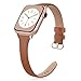 SWEES Leather Band Compatible for Apple Watch iWatch 38mm 40mm, Slim Thin Dressy Elegant Genuine Leather Strap Compatible iWatch Series 5 Series 4 Series 3 Series 2 Series 1 Sport Edition Women, Brown