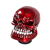 YIUIY Universal Skull Head Gear Shift Knobs,Devil Skeleton Shape with Big Tooth Shifter Knob Compatible with Manual Automatic Car Red