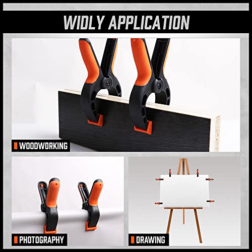 HORUSDY 6-Pack Wood Clamps for Woodworking, 12" and 6" Bar Clamps, Wood Working Clamp Sets, Quick Clamps F Clamp with 150 LBS Load Limit (6-Pack)