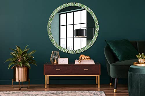 Miroir rond cadre imprimé chevrons fi100 pour illuminer la maison