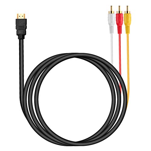 HDMI to RCA Cable,HDMI Male to 3RCA AV Composite Male M/M Connector Adapter