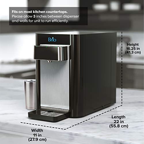 Brio Self-Cleaning Countertop Bottleless Water Cooler Dispenser - With 2-Stage Water Filter And Installation Kit, Tri Temp Dispense, Uv Cleaning - Black #TOP5