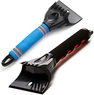 Raniaco Ice Scraper for Car Windscreen Non Scratch,2-in-1 Head Break Chunny Ice and Scoop Up Snows Forst with Foam Sturdy Handle