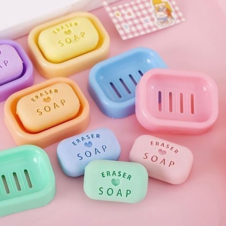 Image of Parshya Mini Soap Eraser Rubber for Kids Girls Boys Childern Birthday Return Gift,Classroom Non Dust Eraser Birthday Return Gift School College Stationery Suppliers(Pack of 6pcs)