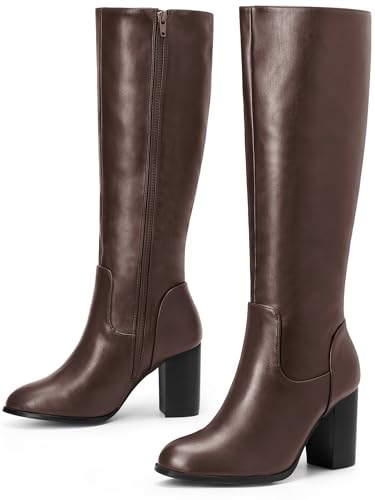 Perphy Tall Boot Chunky Block Heels Knee High Boots for Women