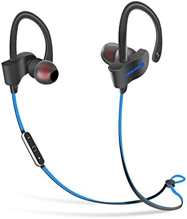 Wireless Bluetooth Headset, Mosafe in-Ear Sport Sweatproof Noise Reduction Handsfree Headphone Earphone Earbuds with Microphone for Smart Phones Running Outdoors (Blue)