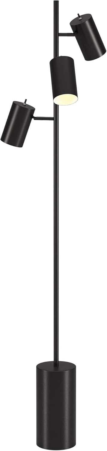 Henn&Hart Dorset 3-Light Floor Lamp with Metal Shades in Blackened Bronze/Blackened Bronze, Floor Lamp for Home Office, Bedroom, Living Room, 65" Tall