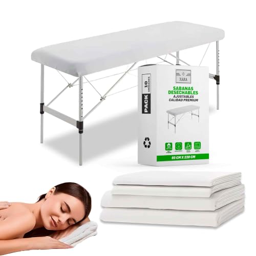 XARA Sabanas Camilla Ajustables de TNT Desechables 95x220cm   20gr   Pack 10   Sabanas Desechables Camilla Masaje   Funda Camilla Plegable 100% Reciclables   Repele Líquidos