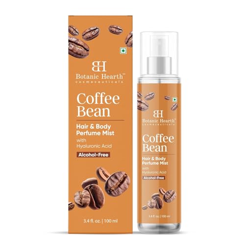 Botanic Hearth - Botanic Hearth Coffee Bean Hair Perfume & Body Perfume Mist with Hyaluronic Acid – Alcohol-Free Body Spray for Long Lasting Fragrance & Hydration – Refreshing Coffee Scent, 3.4 fl oz / 100 ml