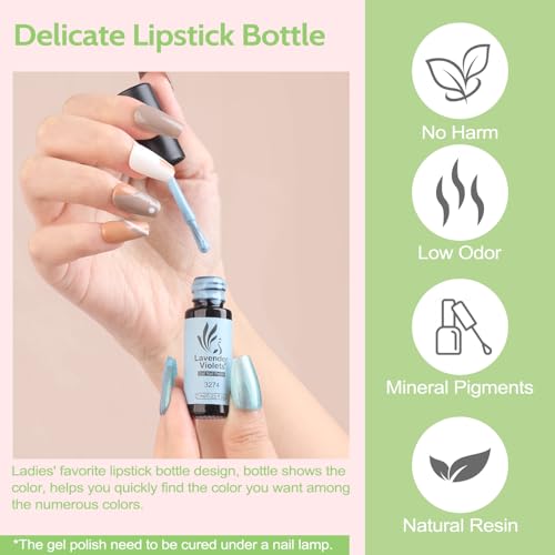 Lavender Violets 73 Pcs Gel Nail Polish Set with Lamp Starter Kit 45 Colors Full Set for Beginners Nail Primer,Base Coat,Matte&Top Coat Manicure Gel Remover Shellac UV Varnish Nail tech Suppliers LA07 - Image 7