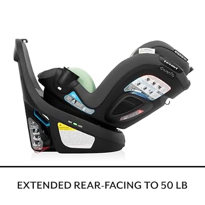 Evenflo Revolve360 Slim 2-in-1 Rotating Car Seat with Green & Gentle Fabric (Peridot)
