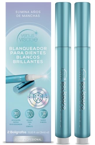 Venus Visage Lápiz Blanqueador Dental Pro Series (2 Unidades) - Blanqueamiento Dental Sin Dolor Aprobado por Dentistas - Gel Blanqueador Dental Nocturno Sin Sensibilidad para unos Dientes Blancos
