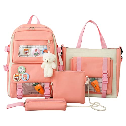 Kilmesa Kawaii Umhängetasche - Süßer japanischer Rucksack | Schulrucksack für Mädchen Mittelschule (4er Set) Cover