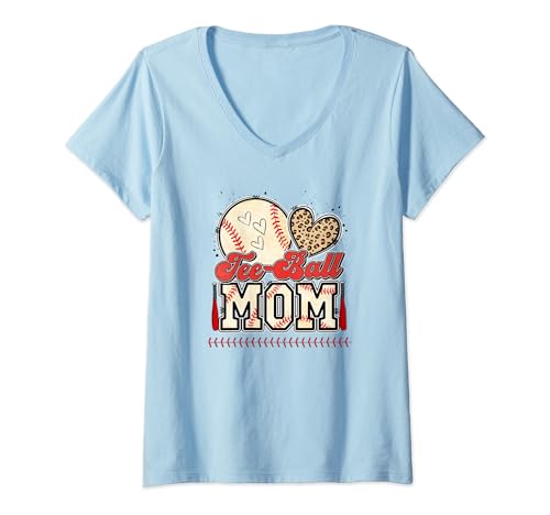 Donna T-Ball Mamma per donne mamma madre di tee palla giocatore di baseball Maglietta con Collo a V