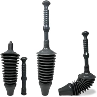 CUQOO Heavy Duty Flexible Toilet Plunger Cleaner with Head – Effortless & Powerful Sink and Drain Plunger for Bathrooms, Kitchens, Sinks, Baths and Showers | Commercial Style Plumbers Plunger (Small)