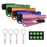 4 Pack Window Breaker Seatbelt Cutter Car Window Breaker Tool – Emergency-Proven 3-in-1 Escape Tool with Glass Breaker, Seatbelt Cutter & Whistle – Portable Keychain Design, Multi-Car Safety Kit
