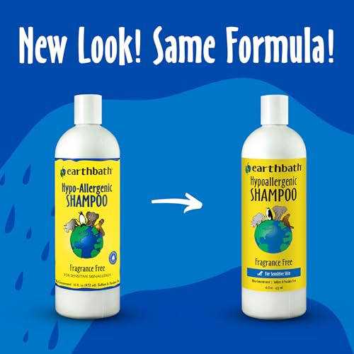 Image of earthbath Hypoallergenic Fragrance-Free Dog Shampoo for Sensitive Skin & Allergies, Cruelty-Free Gentle Shampoo for Pets, Pint - 472ml