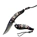 MTECH USA 8.5" Native American Indian Spring Assisted Open Pocket Knife Damascus Feather