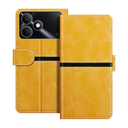 ESACMOT ���U�[�E�H���b�g�P�[�X OPPO Realme Note 80 4G �Ƃ̌݊������� ���X�g���C�v�f�U�C�� �J�[�h���[�t�� �}�O�l�b�g���蒠�^�J�o�[ (�S�[���h)