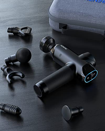 Renpho R3 Power Upgrade Massage Gun Deep Tissue, Newest Percussion Muscle Massage Gun For Athletes, Powerful Portable Electric Handheld Deep Tissue Massager Gun, Led Touch Display,Carry Case Gifts #TOP6
