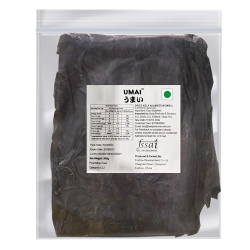 UMAI Dried Kelp Seaweed Kombu Strips, 500g
