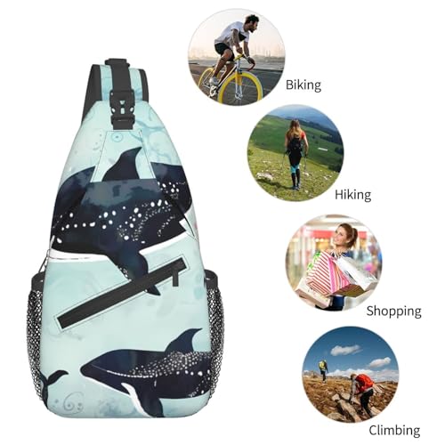 Bolso Cruzado Whale para Hombre y Mujer Negro miniatura 6