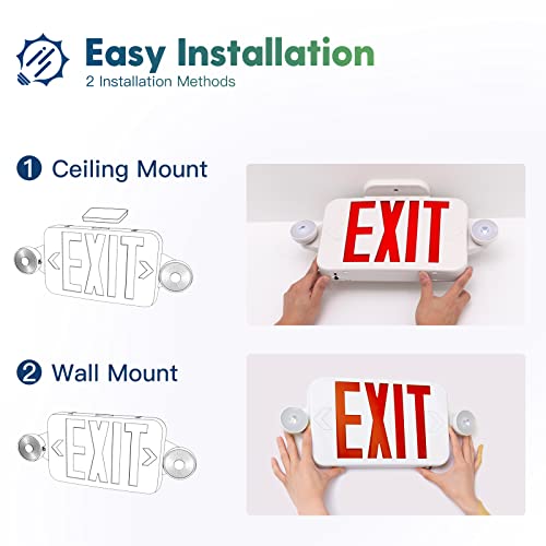 FREELICHT 18 PACK Exit Signs with Emergency Lights - Thumbnail 4