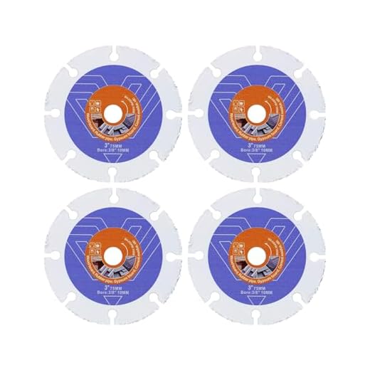 3-Inch Carbide Wood Saw Blade Set– 4-Piece Cutting Discs Vacuum Brazed Blades for Wood Board Gypsum Board Rubber Pipe Plastic– Compatible with Angle Grinders and Circular Saws with a 3/8" (10mm) Arbor