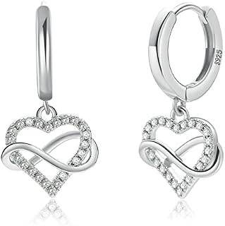 Sterling Silver Planet Hoop Earrings S925 Hoop Earrings Dangling Small Drop Earrings CZ Earrings For Women Girls Planet Rhinestone Cartilage Huggie Earrings