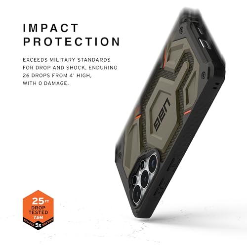 Image of Urban Armor Gear UAG Designed for Galaxy S26 Ultra 5G Case, Monarch Pro - Compatible with Magnetic Charging Premium Rugged Military Drop Tested Protective Cover - Kevlar Element Green