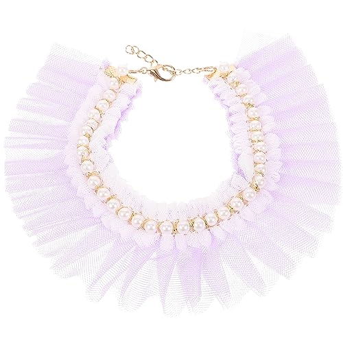 ibasenice Lace Cat Collar Verstellbar Für Und Kleine Hunde Mit Dekorativem- Design Und Perlen Für Partys Und Verlängerung