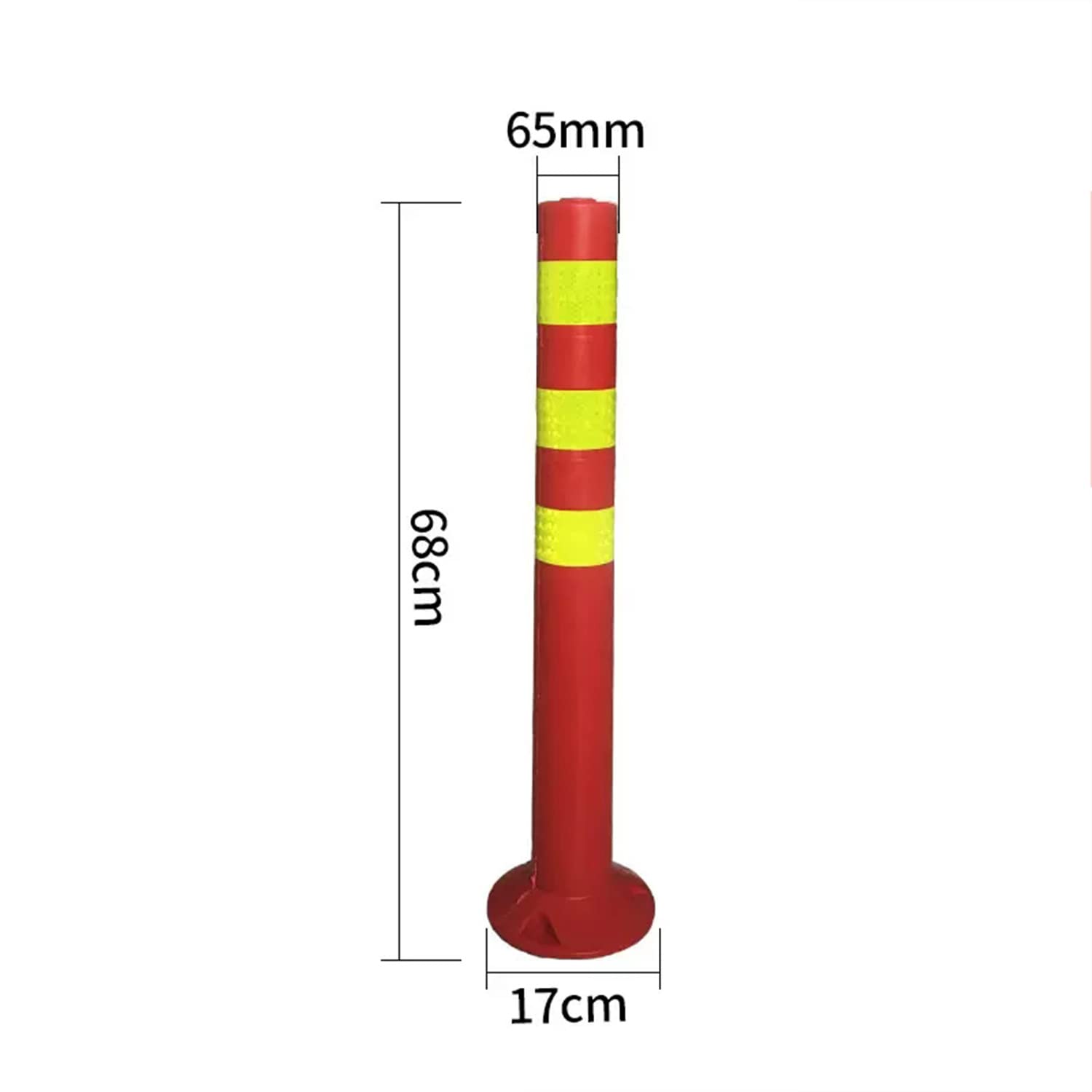 Poteau de stationnement, Poteau de signalisation réfléchissant en Plastique - Borne de sécurité pour allée, barrière Anti-Collision, Poteau d'avertissement Rouge avec Colliers réfléchissants