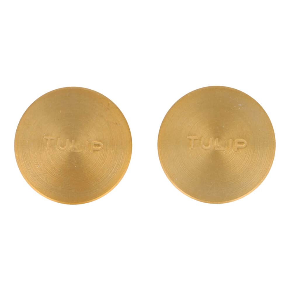 Tulip Stitch stoppers for Interchangeable Circular Needle Cables, 1 Pair, Gold