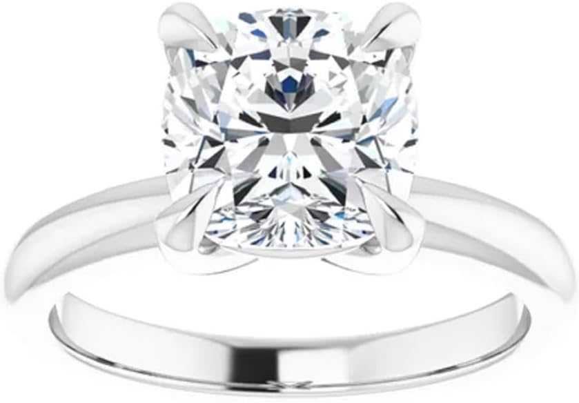 Petite Halo Vine Moissanite Diamond Ring Set, 3.00 CT Cushion Moissanite Engagement Ring Set, Wedding Ring Set, Bridal Ring, Promise/Anniversary Rings for Women
